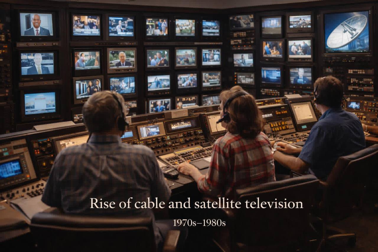 Illustration of cable and satellite television